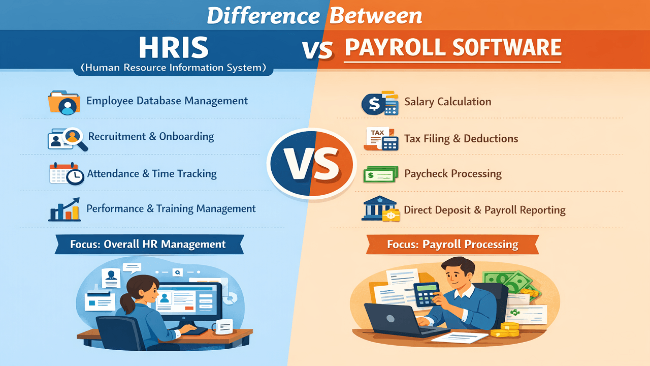 Difference Between HRIS and Payroll Software